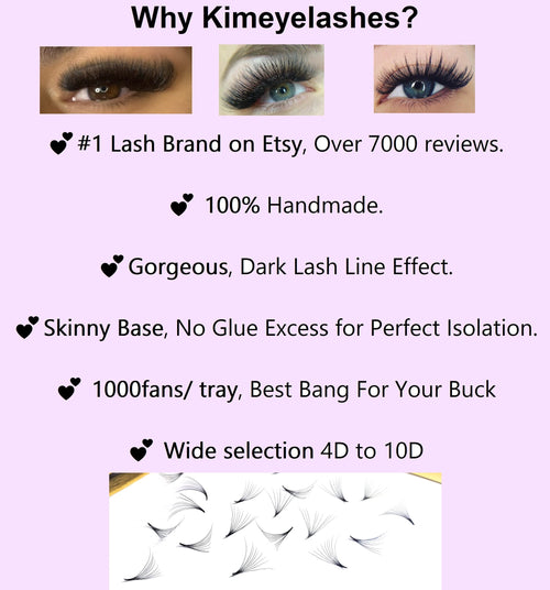 1000 Premade Volume Fans – Mixed 9–16mm, C/D Curl, 0.07mm Loose Fans for Lash Artists