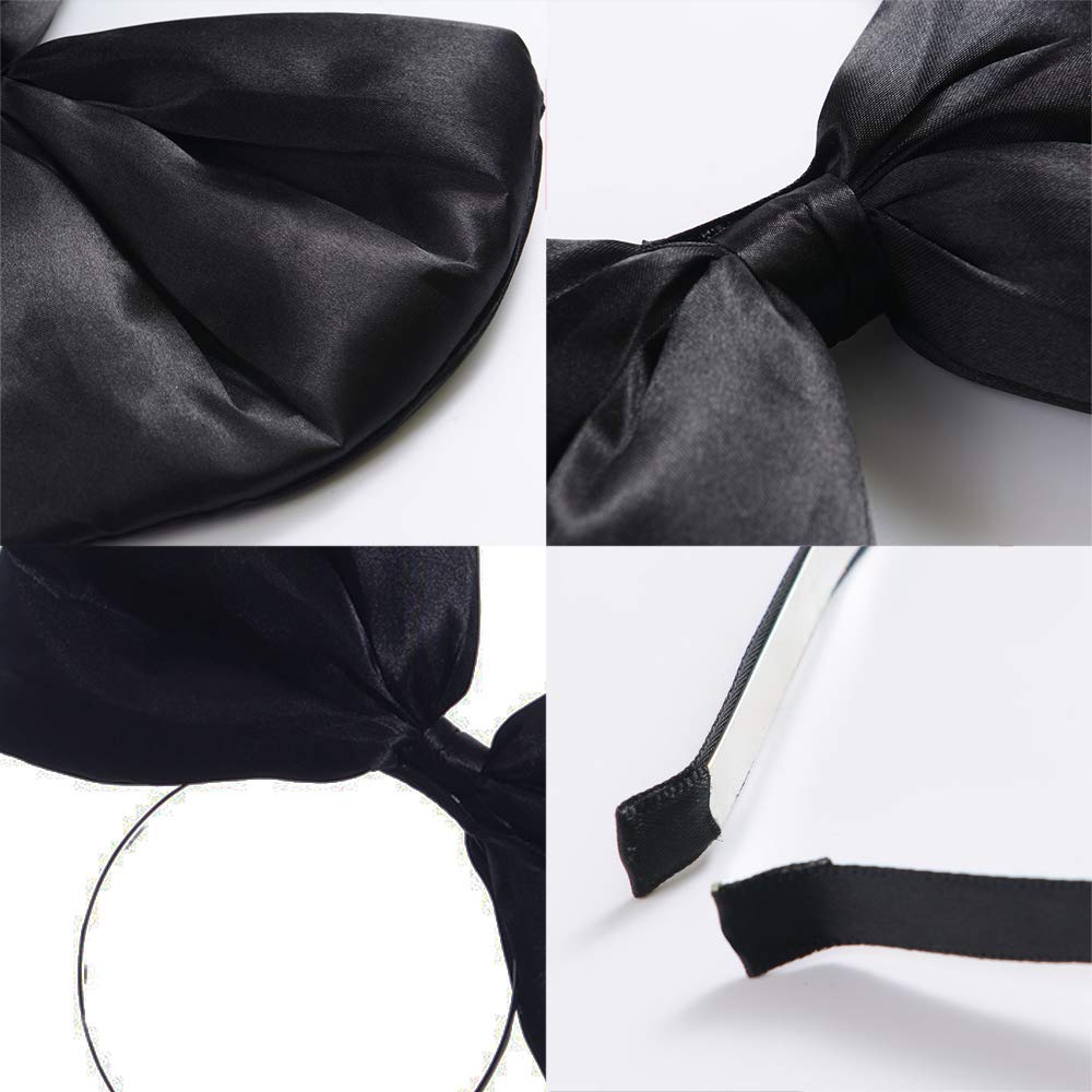 WLBON Bow Headband Red – Big Bow Hair Hoop, Handmade Party Accessory