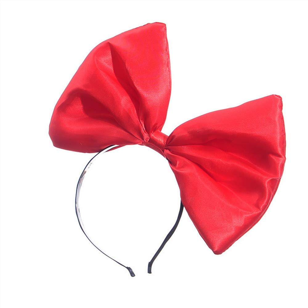 WLBON Bow Headband Red – Big Bow Hair Hoop, Handmade Party Accessory
