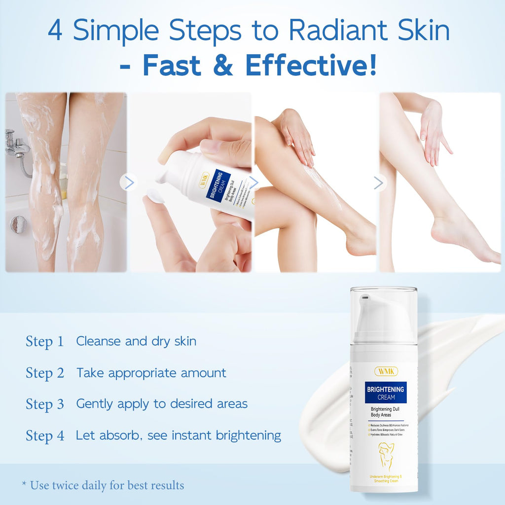 WMK Skin Brightening Cream for Intimate Areas – Vitamin C Dark Spot Remover for Underarms, Knees, Elbows & Bikini Line