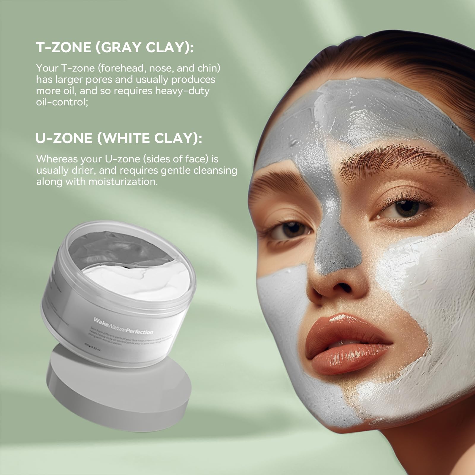 WNP Duo Cleansing Clay Mask – Niacinamide & Hyaluronic Acid for Deep Pore Cleansing (3.53 oz)