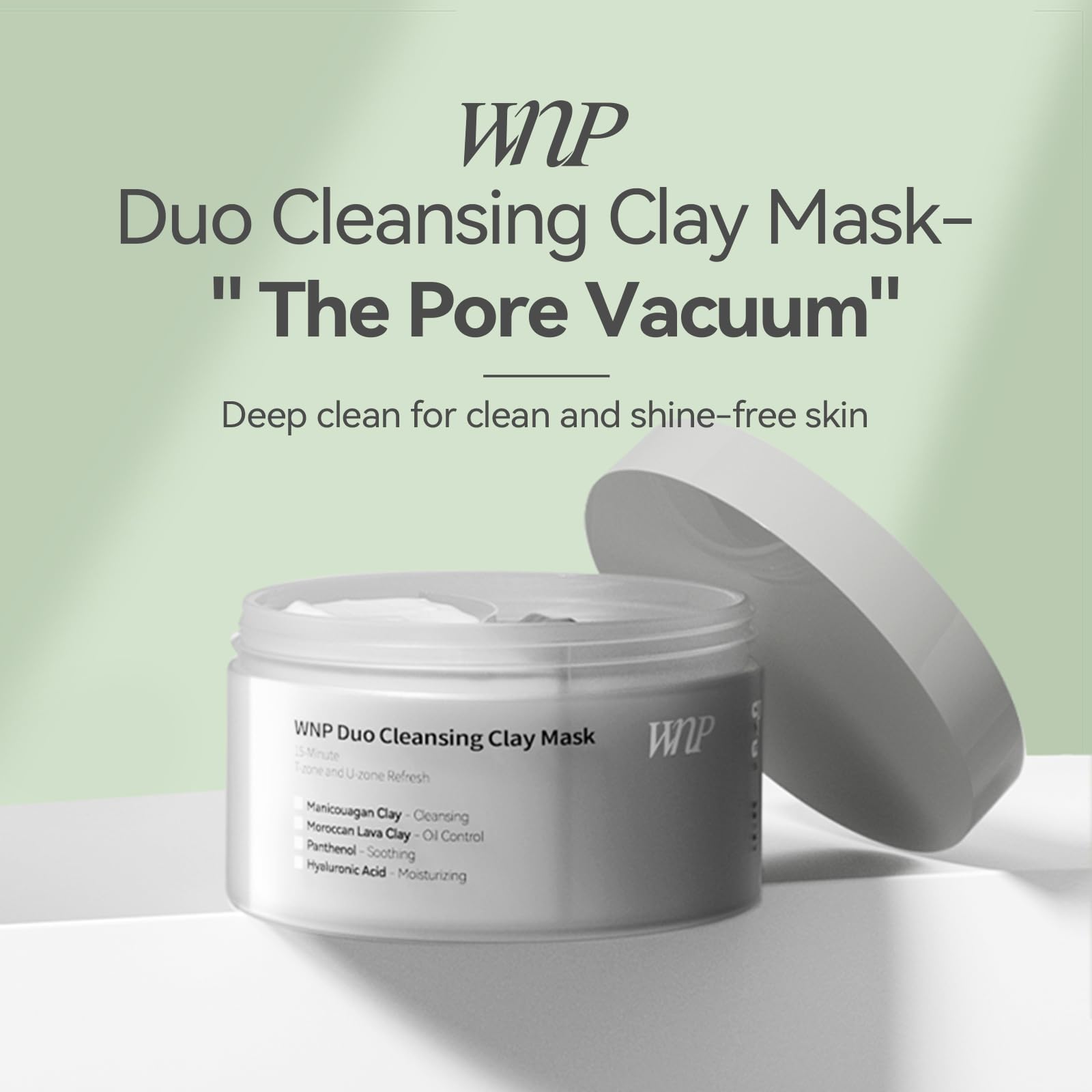 WNP Duo Cleansing Clay Mask – Niacinamide & Hyaluronic Acid for Deep Pore Cleansing (3.53 oz)
