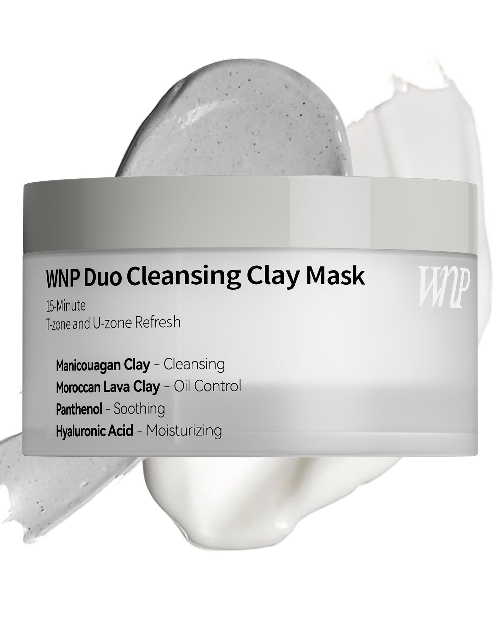 WNP Duo Cleansing Clay Mask – Niacinamide & Hyaluronic Acid for Deep Pore Cleansing (3.53 oz)