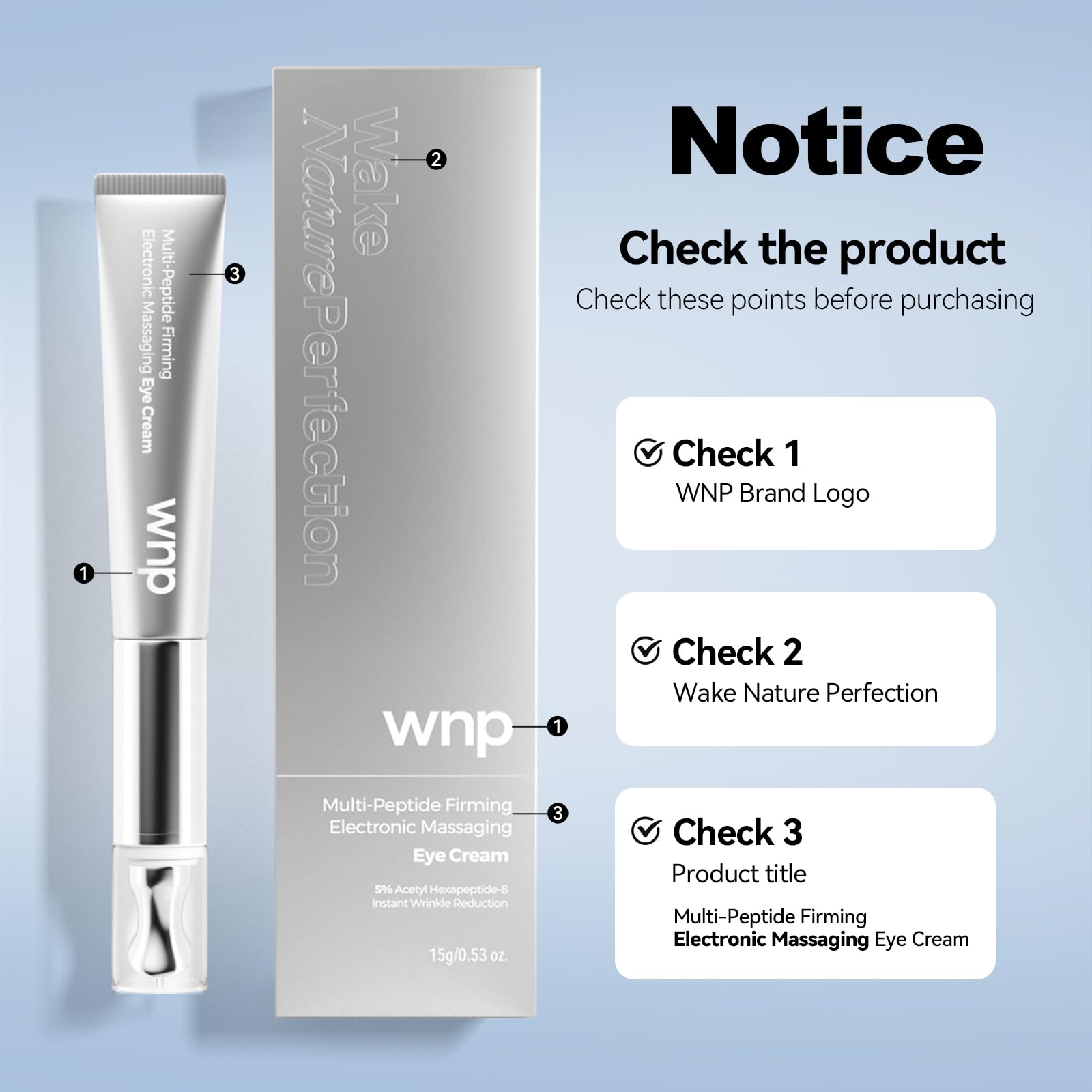 WNP Eye Cream | Multi-Peptide Firming Eye Tightener for Puffiness & Dark Circles