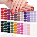 WOKOTO 20 Sheets Solid Nail Polish Strips – Mix-Color Designs, 7 Sizes, Nail File Kit