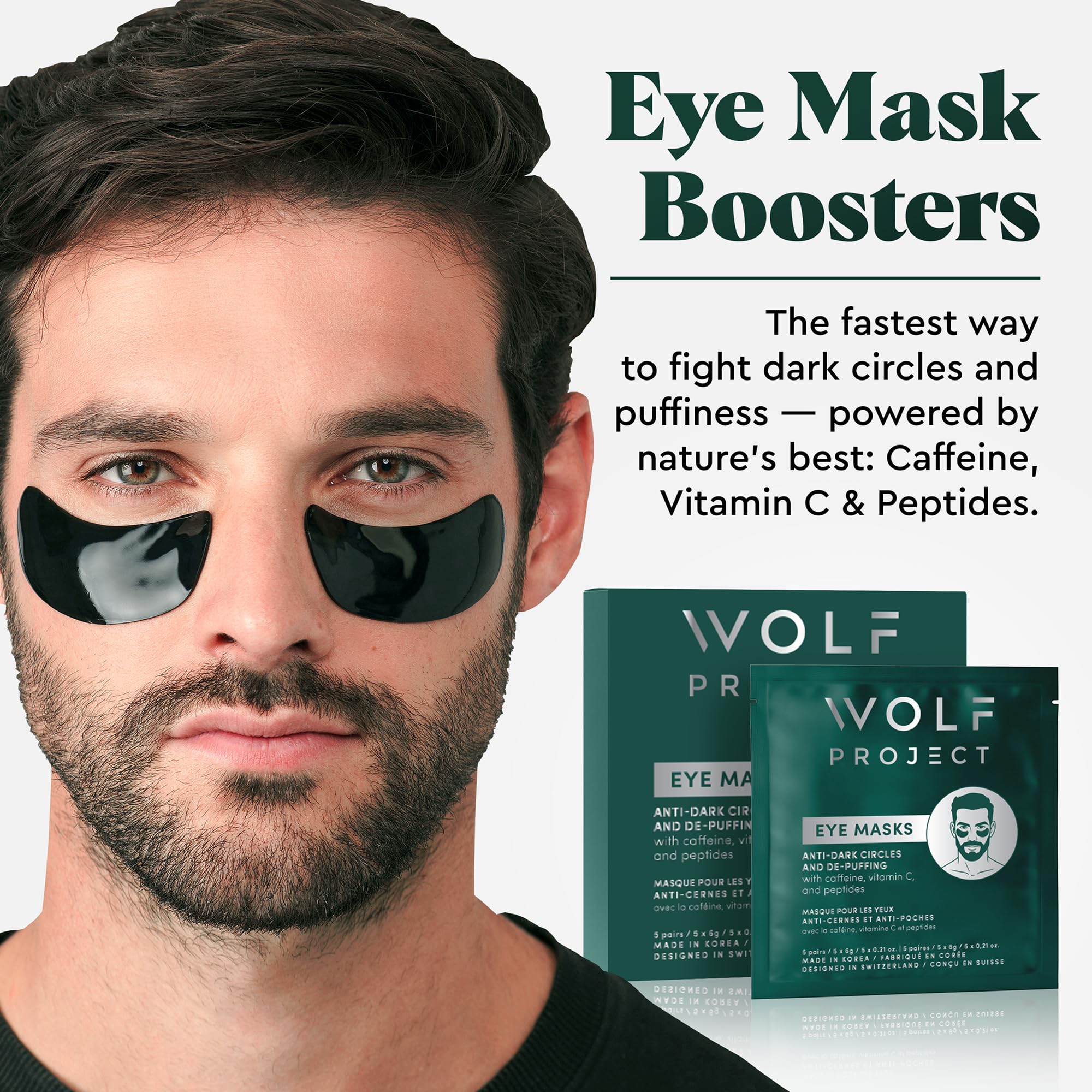 Wolf Project Under Eye Patches – Dark Circles, Puffiness & Wrinkles (5 Pairs)
