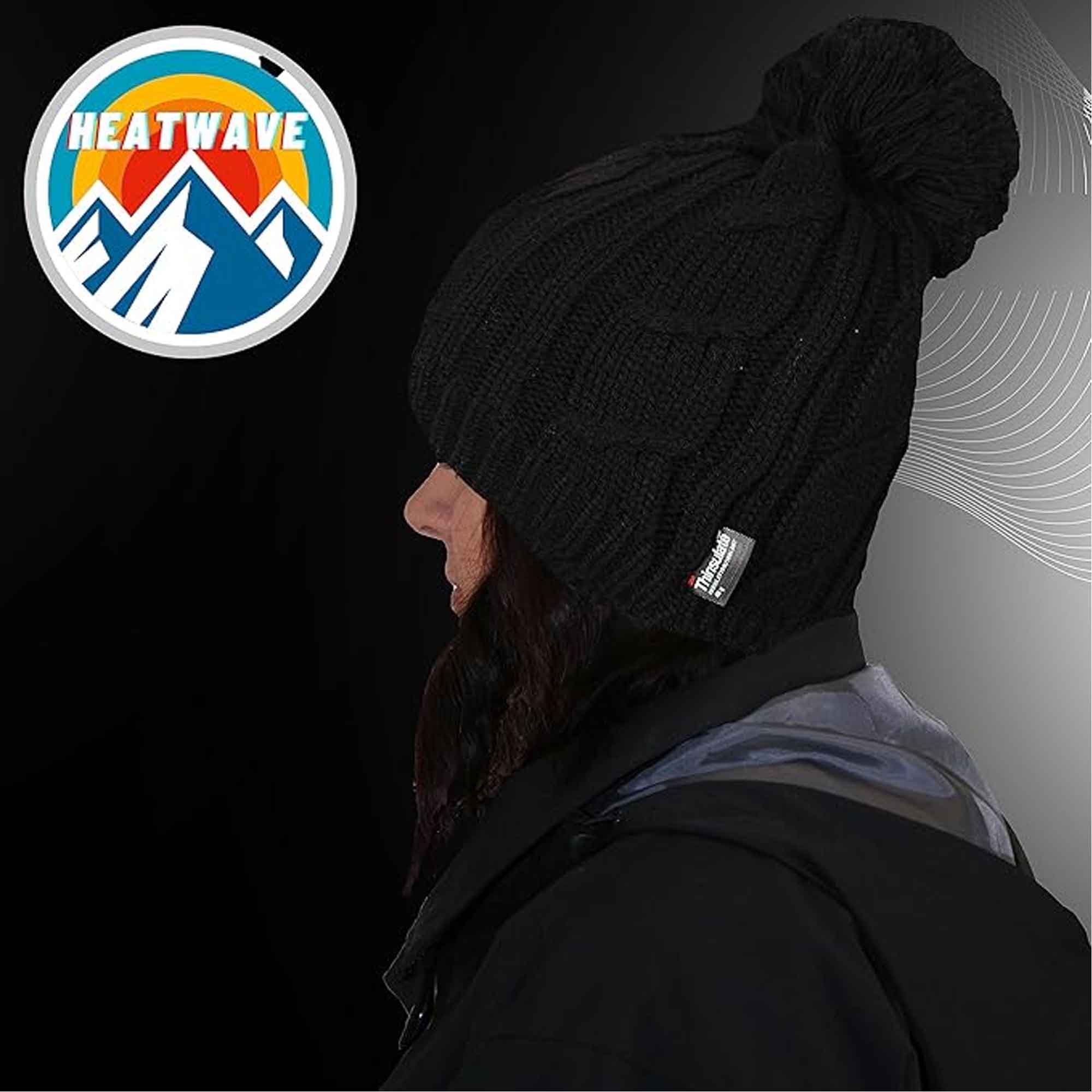 Sock Stack Women's Chunky Cable Knit Beanie Hat With 3M Thinsulate Insulation Reinforced Heel and Toe Comfort