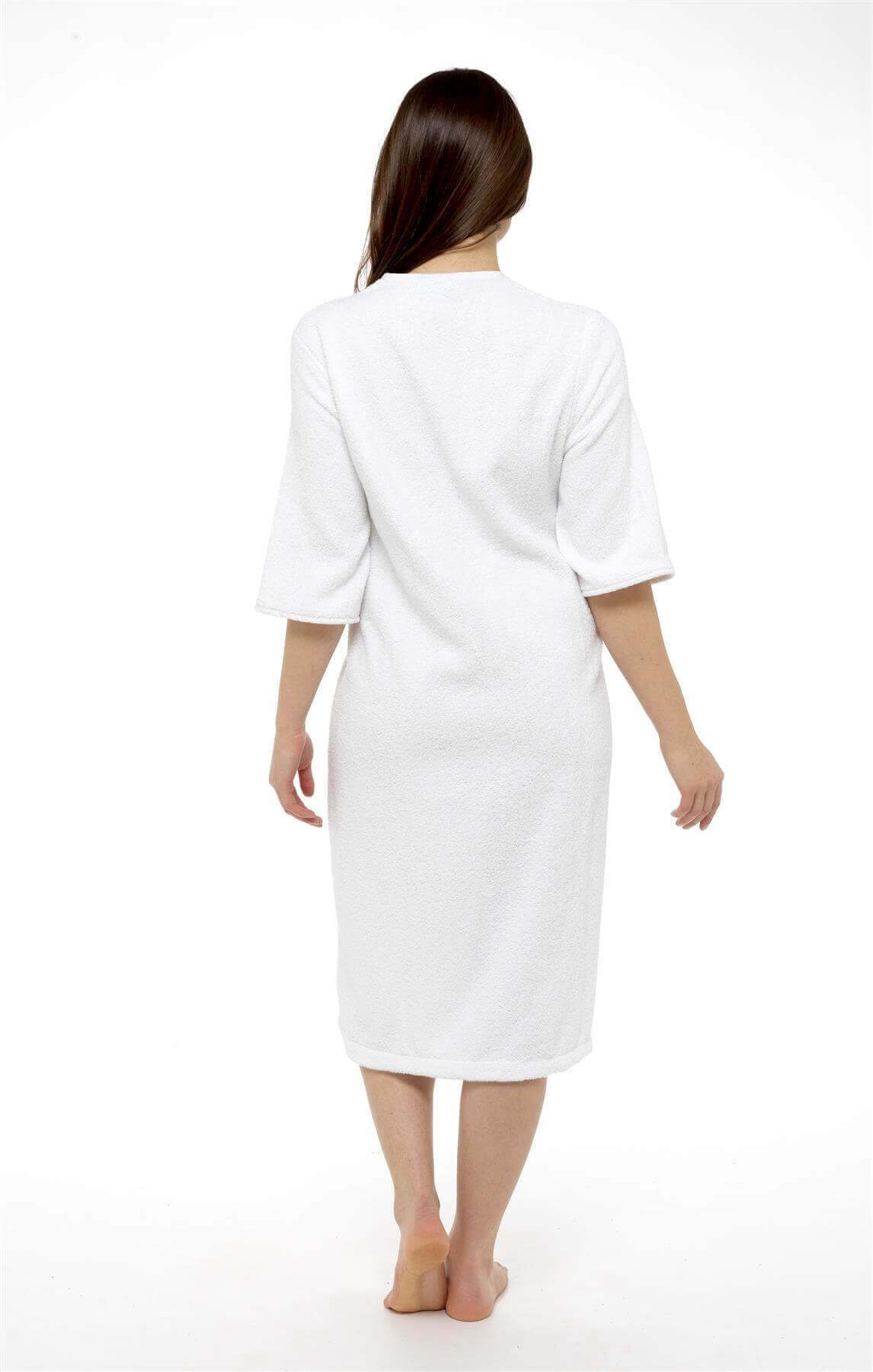 Daisy Dreamer Womens Terry Towelling Bath Robe Zip Through 100% Cotton Ultra Absorbent
