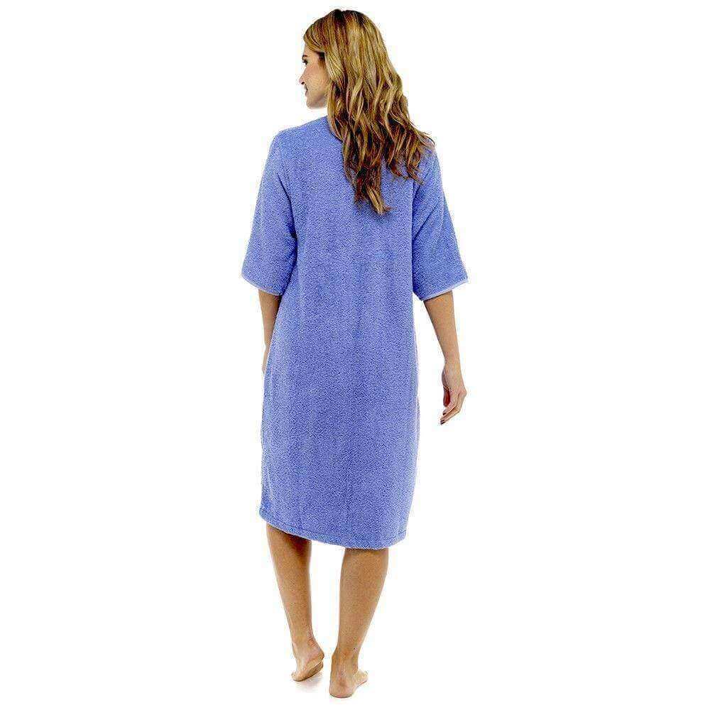 Daisy Dreamer Womens Terry Towelling Bath Robe Zip Through 100% Cotton Ultra Absorbent