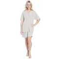 Daisy Dreamer Womens Grey Short Pyjama Set With Button Up Top And Pockets Easy Care