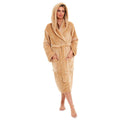 Daisy Dreamer Womens Plush Fleece Hooded Bathrobe Velvet Fluffy Loungewear Long Sleeve
