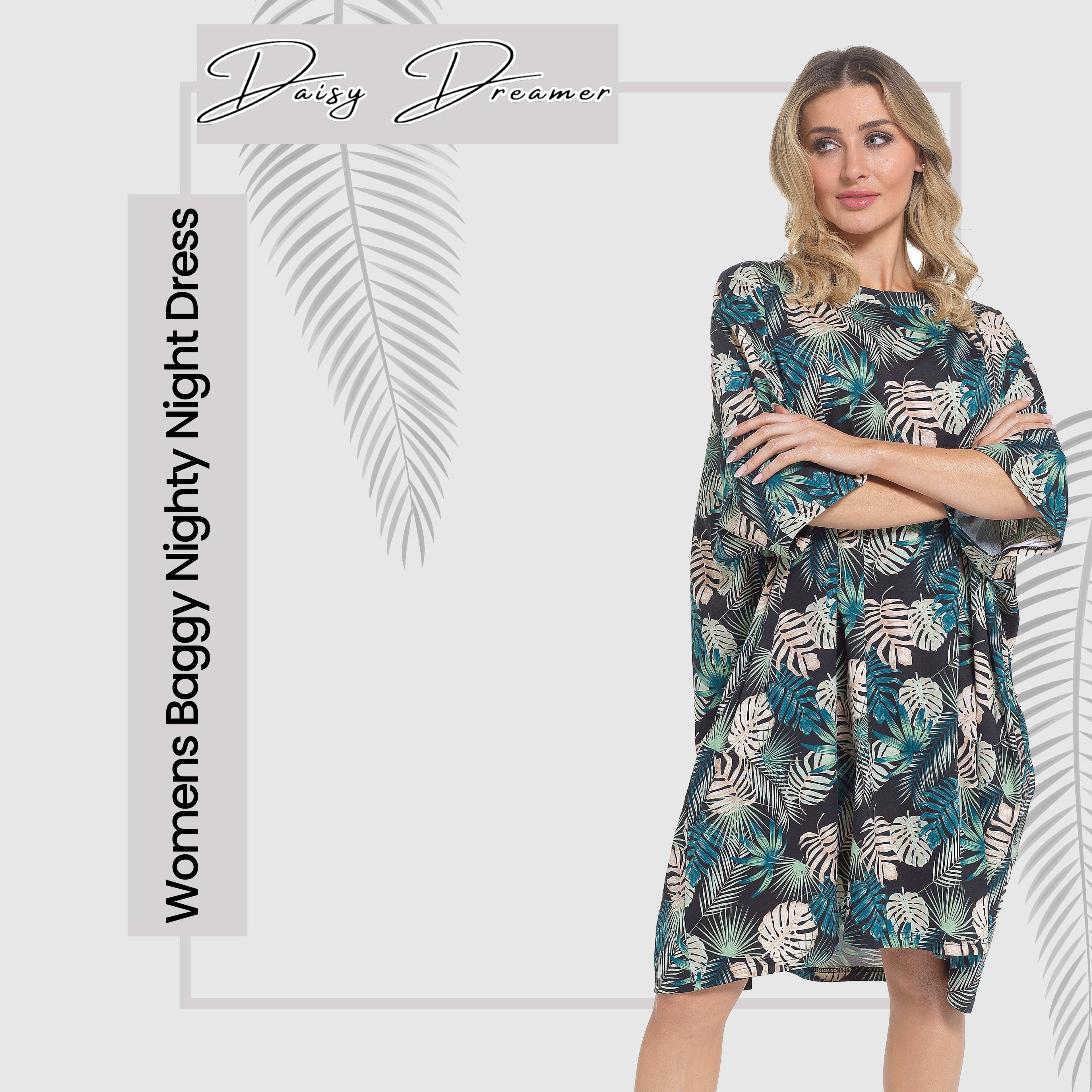 Daisy Dreamer Womens Tropical Baggy Nighty Dress Oversized T Shirt Nighties One Hundred