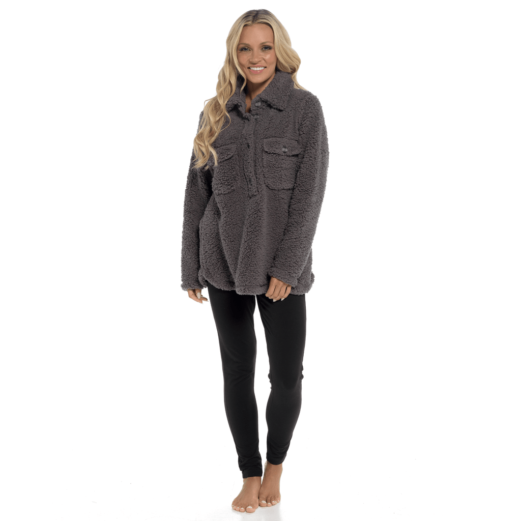 Daisy Dreamer Women's Sherpa Lounge Set With Double Pocket Top And Leggings Ultra-Soft