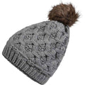 Sock Stack Womens Waterproof Thinsulate Insulated Chunky Beanie Hat With Pom Pom Cable