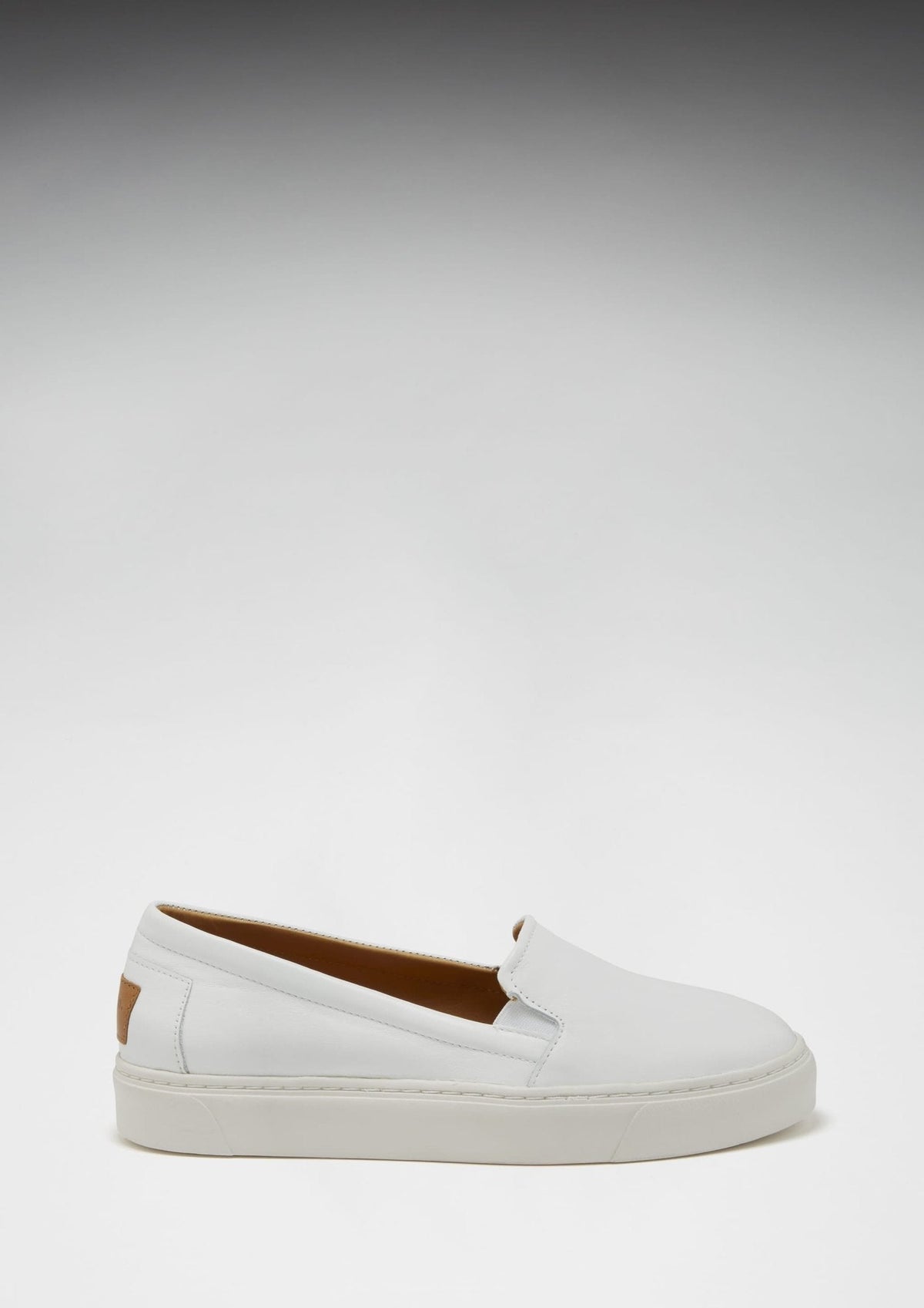 Women's Slip-On Sneakers, white leather