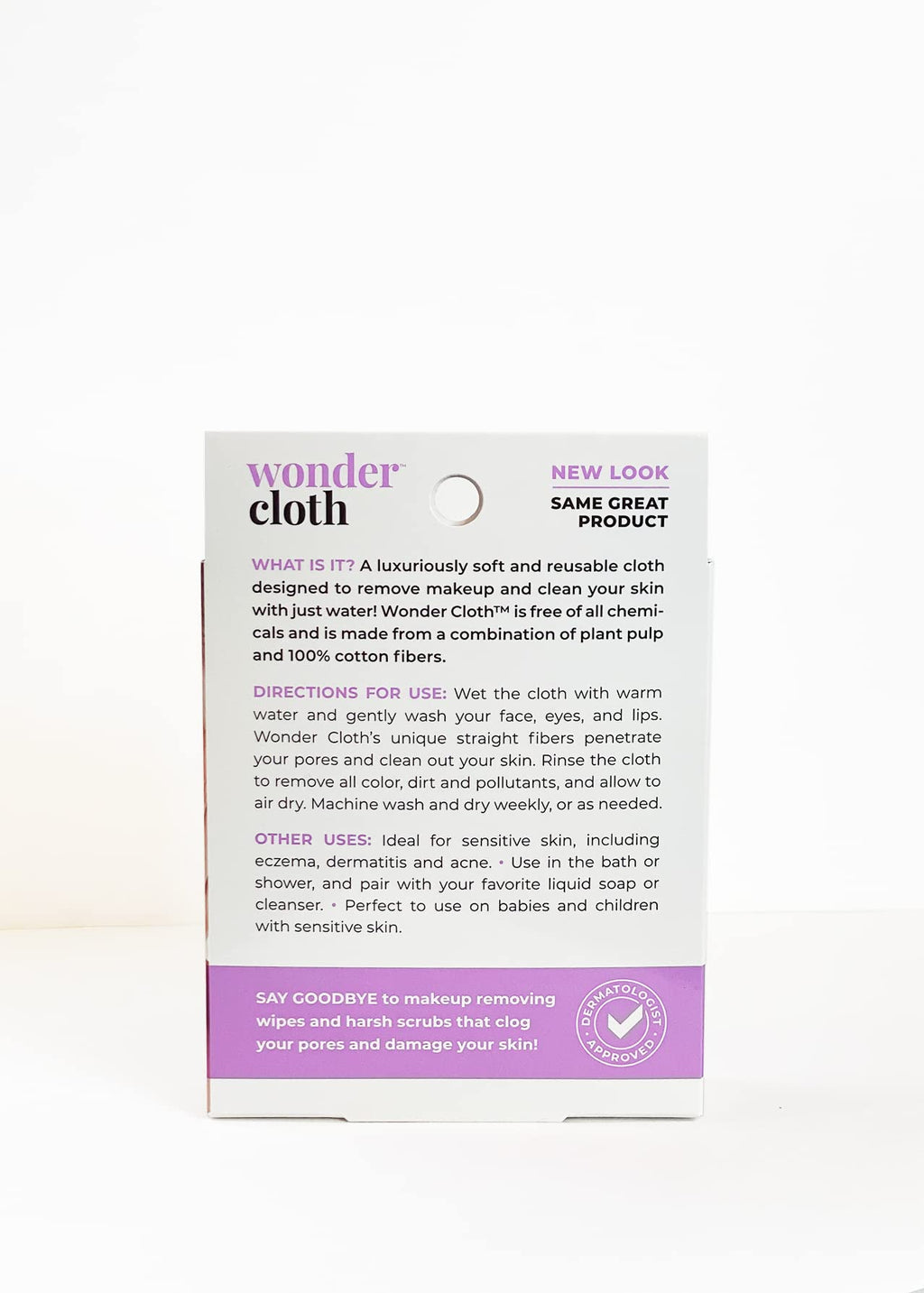 Wonder Cloth (Pack of 3) - All-Natural Makeup Remover Cloth, Water-Only Cleansing
