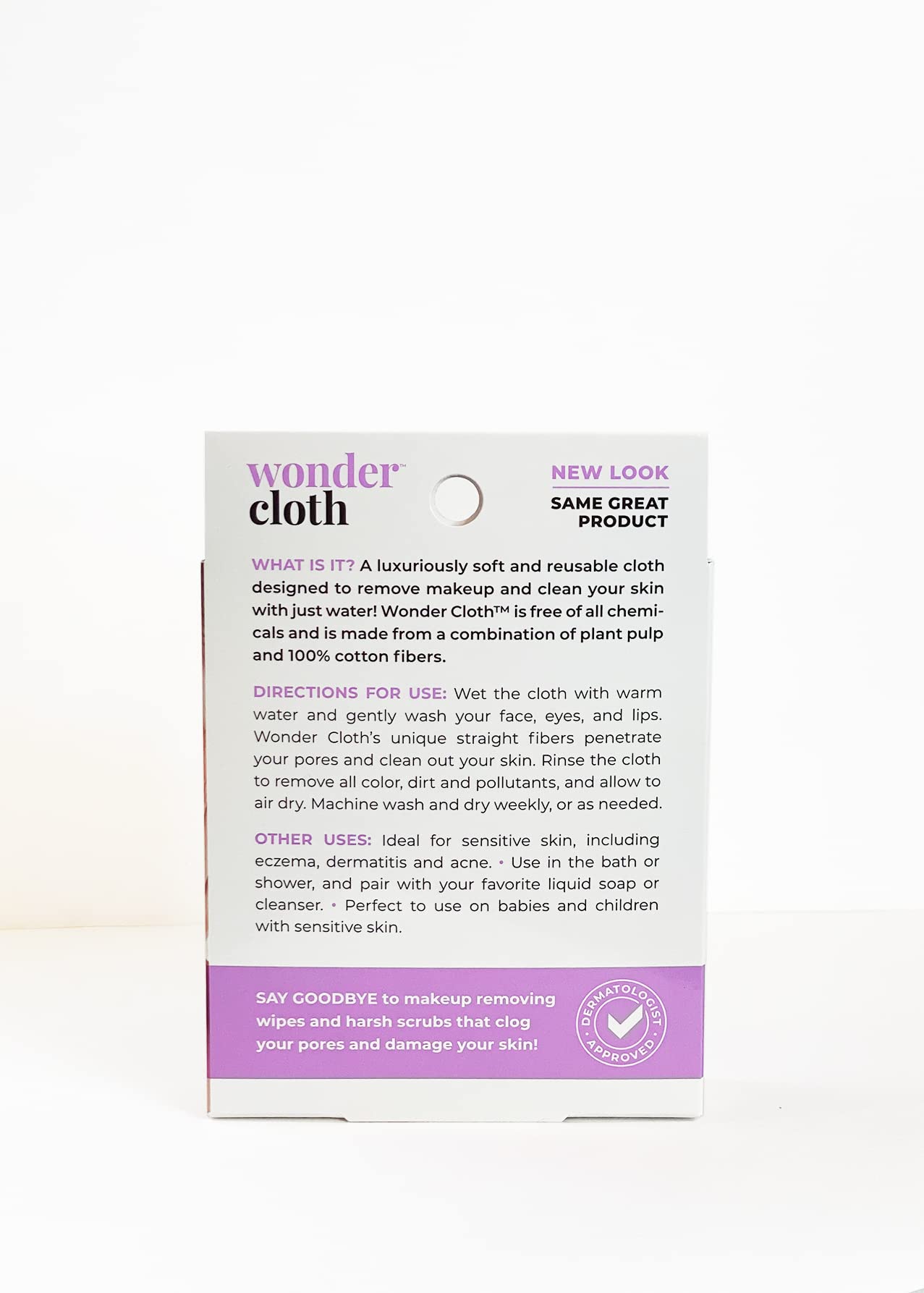 Wonder Cloth (Pack of 3) - All-Natural Makeup Remover Cloth, Water-Only Cleansing