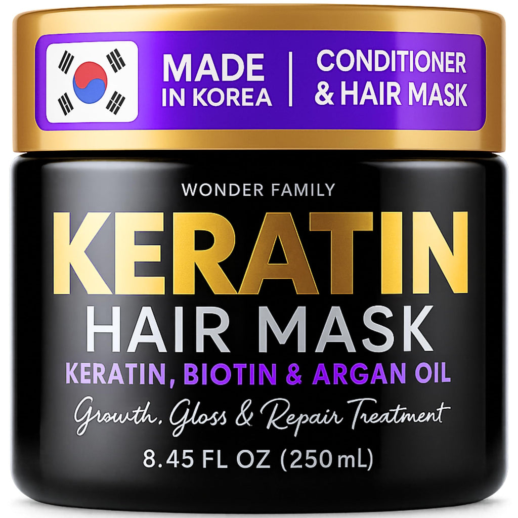 WONDER FAMILY Keratin Hair Mask for Damaged Hair – Deep Conditioning, Growth & Repair at Home