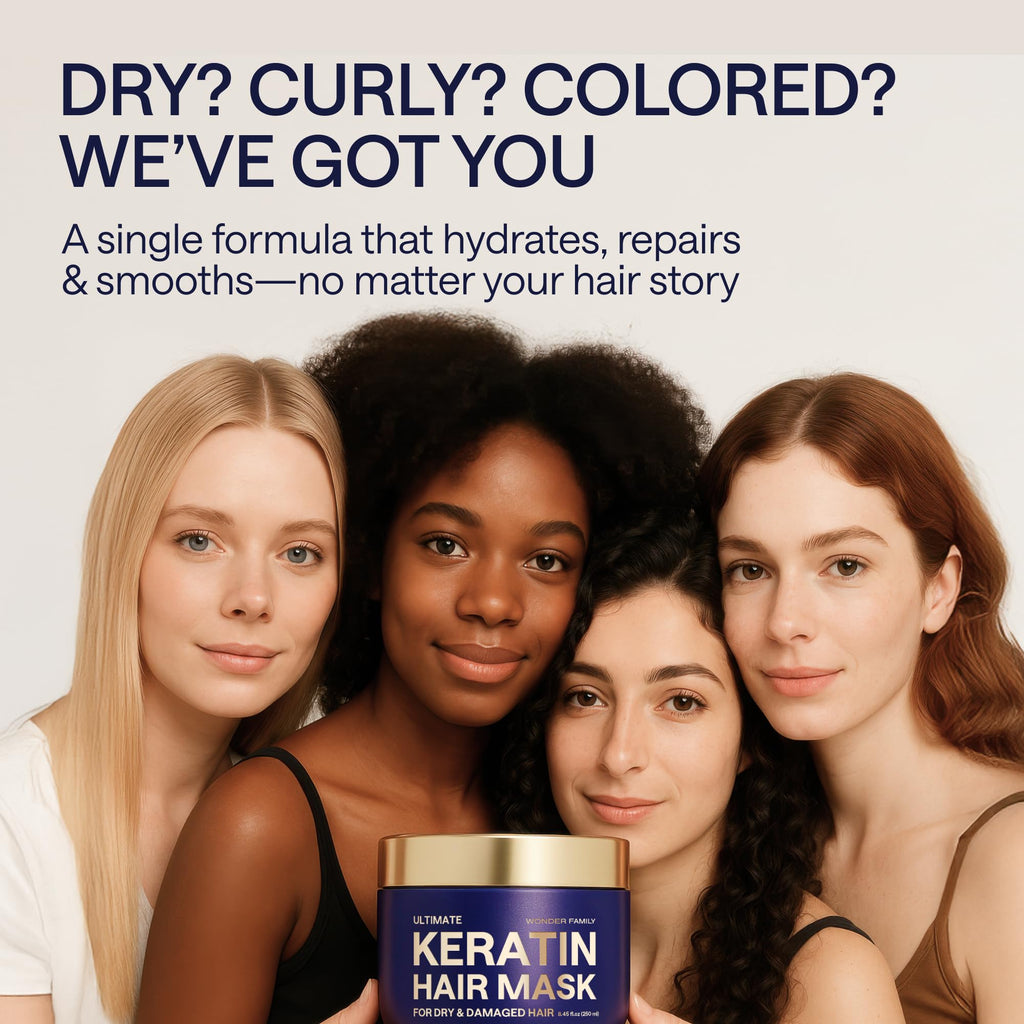 WONDER FAMILY Keratin Hair Mask for Damaged Hair – Deep Conditioning, Growth & Repair at Home