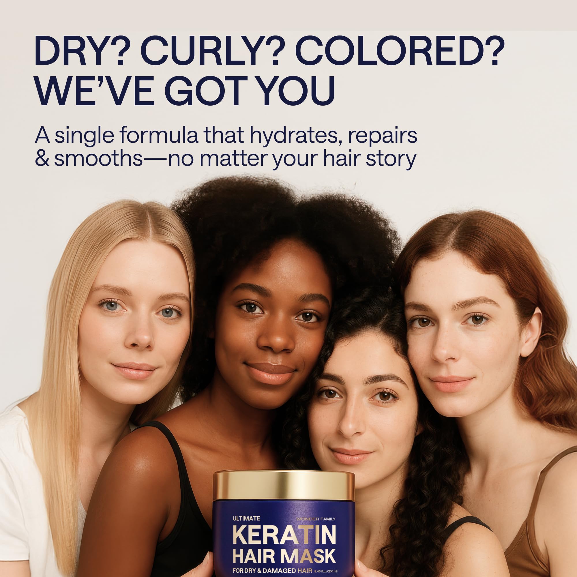 WONDER FAMILY Keratin Hair Mask for Damaged Hair – Deep Conditioning, Growth & Repair at Home