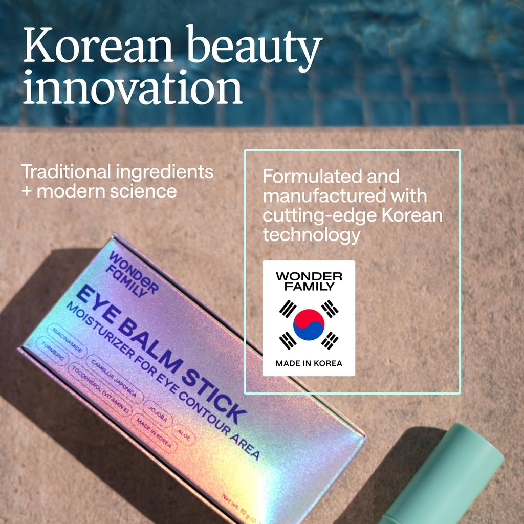 WONDER FAMILY Korean Under Eye Balm Stick – Hydrating Eye Cream for Dark Circles and Puffiness