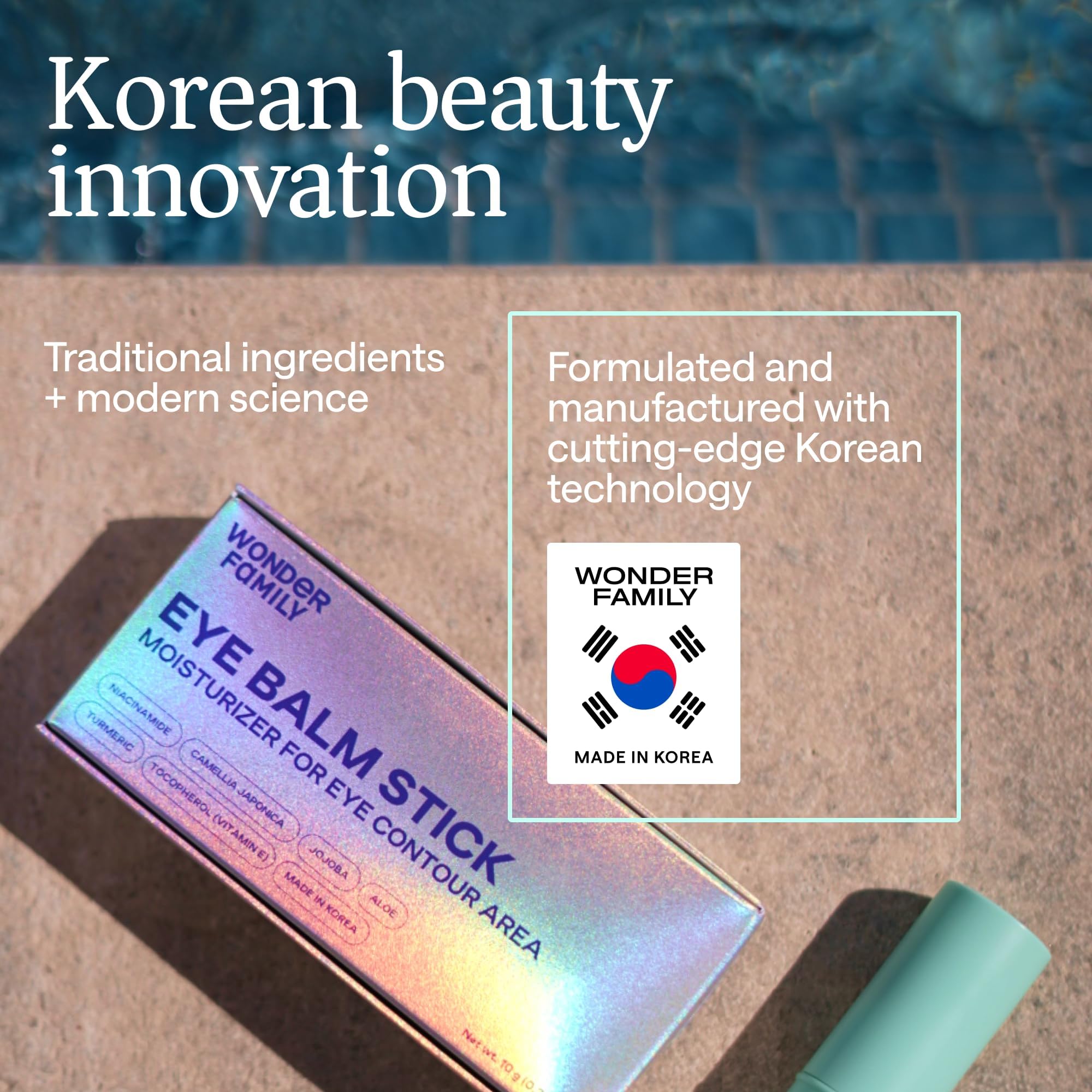 WONDER FAMILY Korean Under Eye Balm Stick – Hydrating Eye Cream for Dark Circles and Puffiness