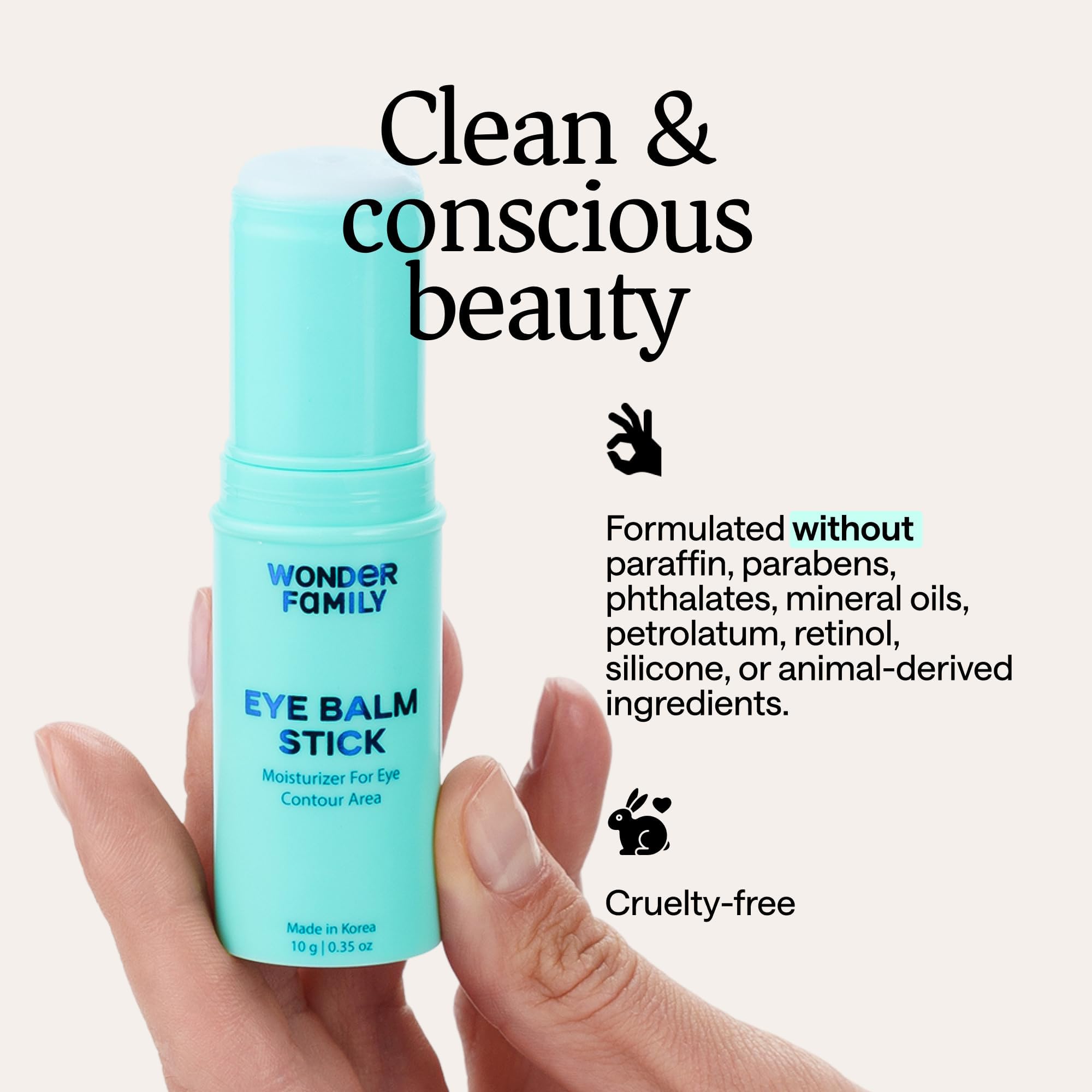 WONDER FAMILY Korean Under Eye Balm Stick – Hydrating Eye Cream for Dark Circles and Puffiness