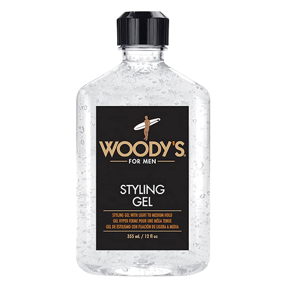 Woody's Styling Gel for Men – Alcohol-Free, Light to Medium Hold, No Crunch, Touchable Finish | 12 oz