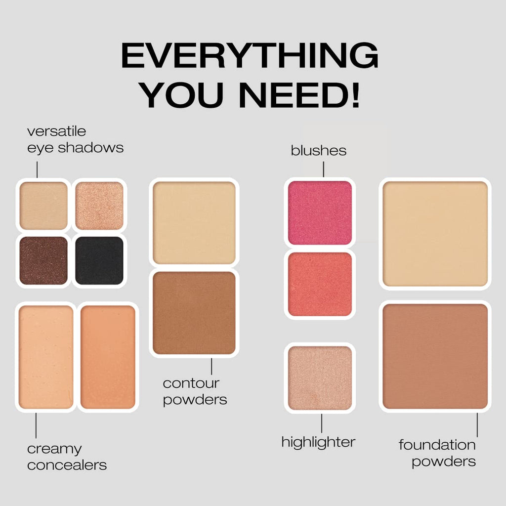 Woosh Beauty Fold Out Face Palette – Travel All-in-One Neutral Cream & Powder (#1 Light)