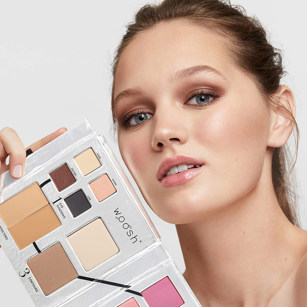 Woosh Beauty Fold-Out Face Palette – Travel All-in-One Makeup Kit (#2 Medium Light)