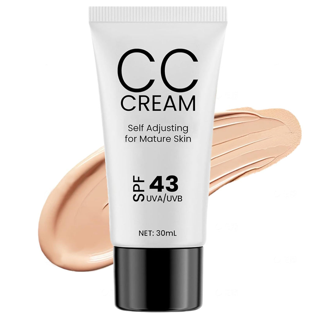 WOPPOE CC Cream for Mature Skin – SPF 43, Self-Adjusting Tone, Intense Moisture, Conceals Pigmentation