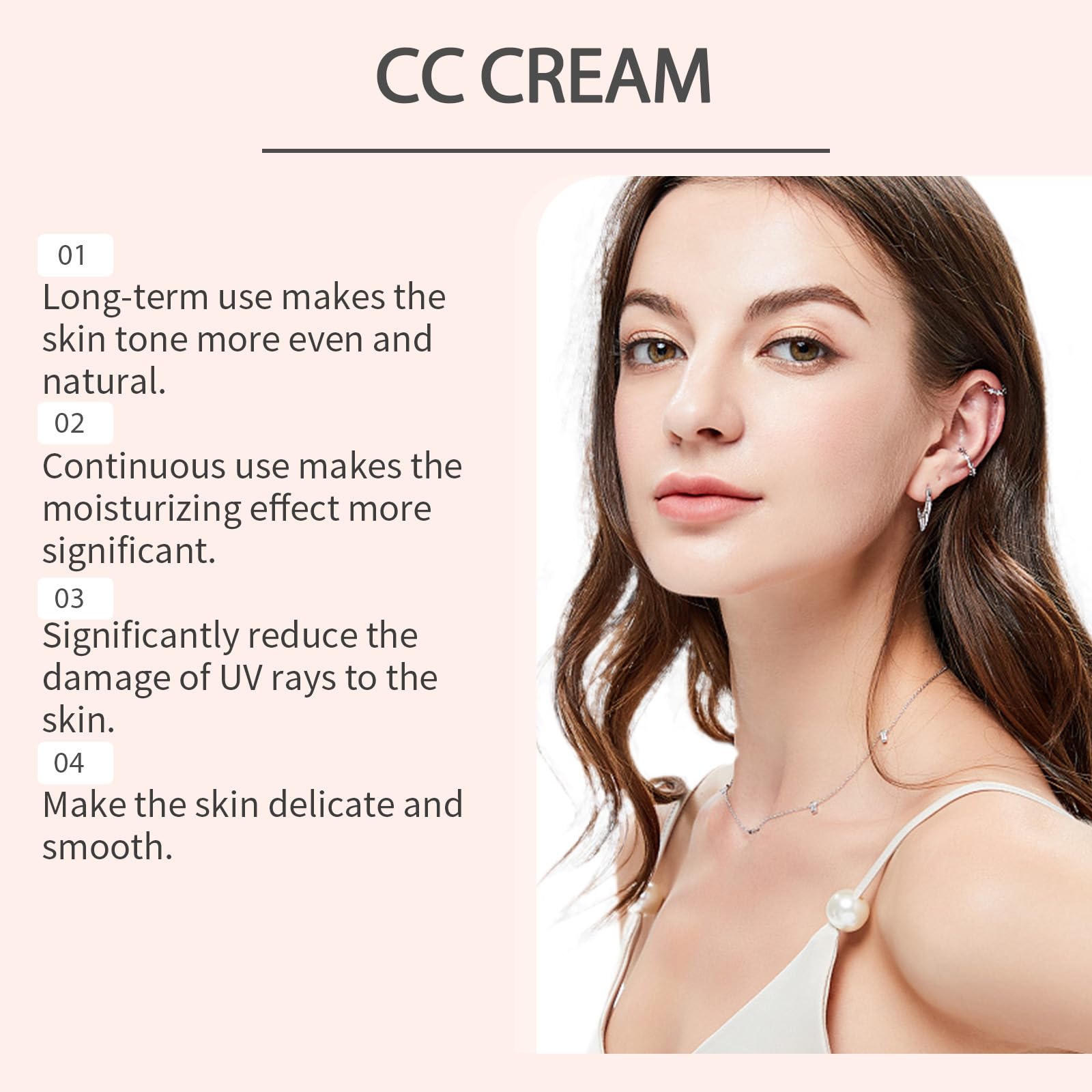 WOPPOE CC Cream for Mature Skin – SPF 43, Self-Adjusting Tone, Intense Moisture, Conceals Pigmentation