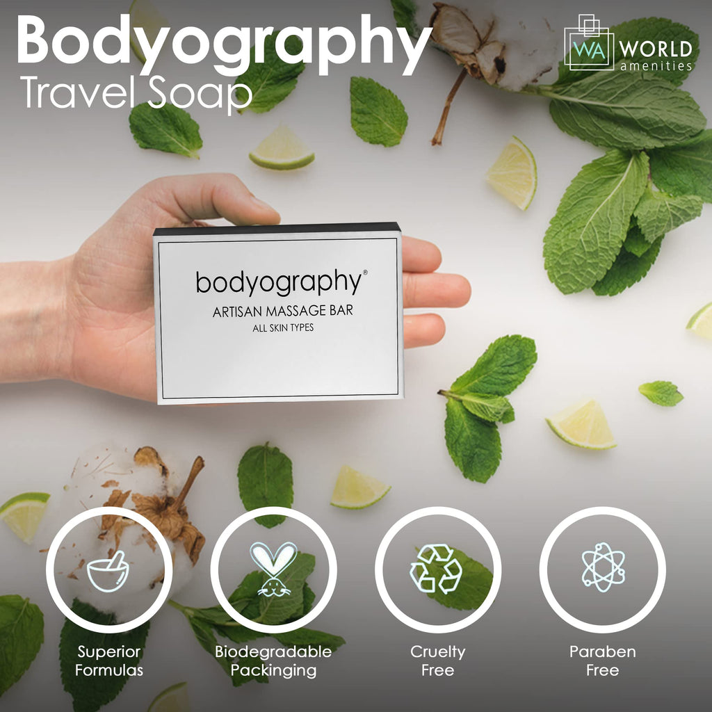 World Amenities Bodyography Blanc Bulk Artisan Massage Bar – 50 Count, 1.8 oz, Vanilla White Tea