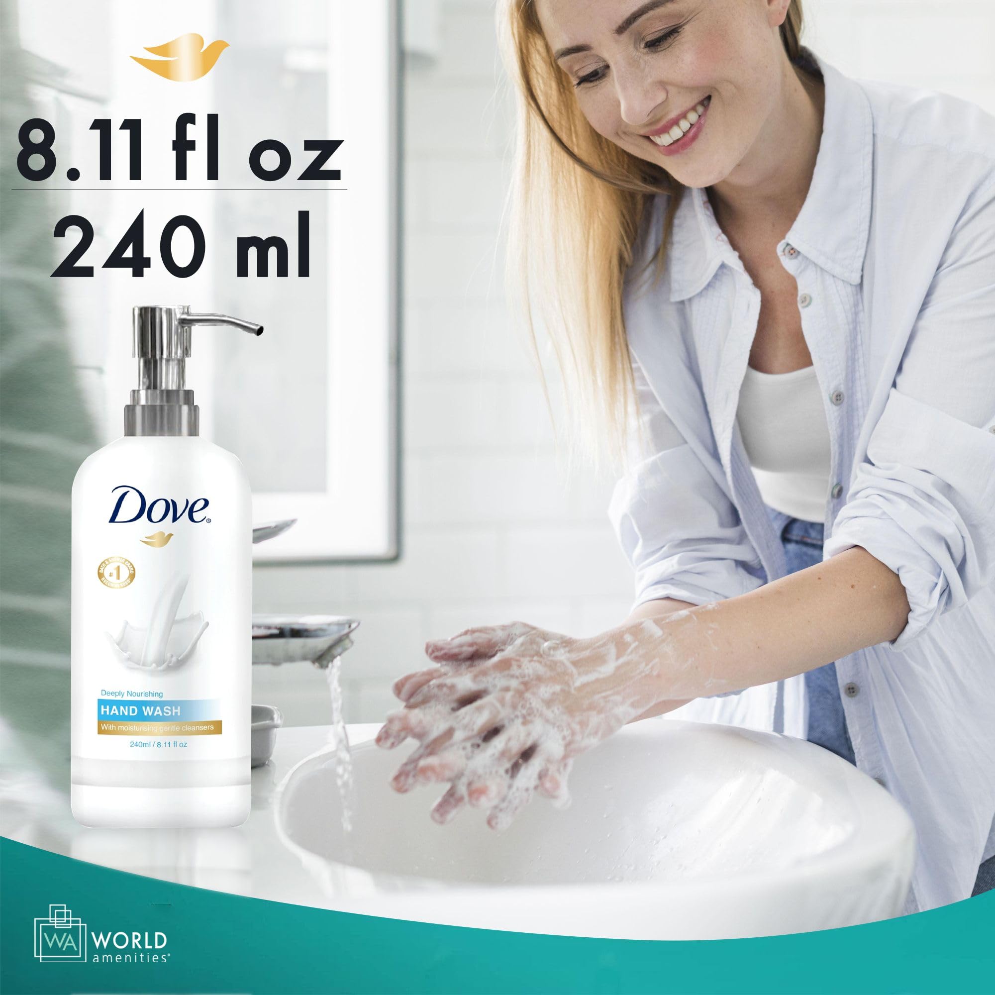 World Amenities Dove Hand Wash – Long-Lasting Deep Moisturizer Foam for Sensitive Skin