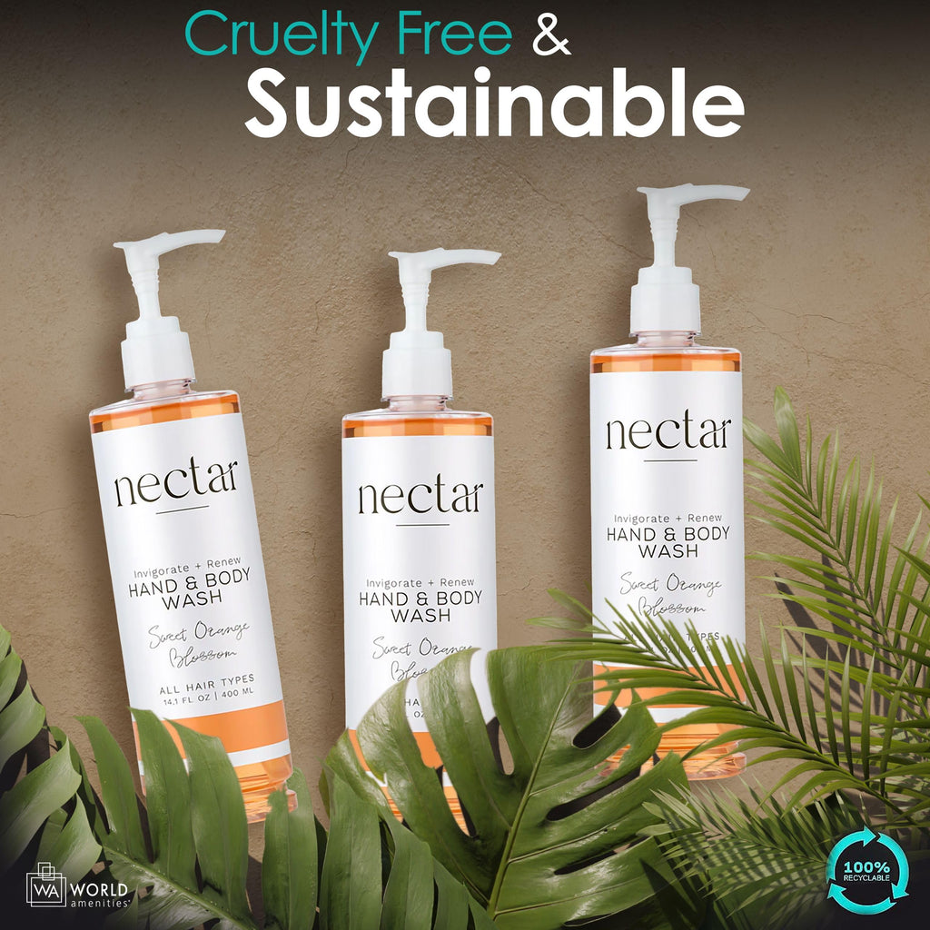 World Amenities Nectar Collection Pump Bottle Hand & Body Wash – Tangy Orange Blossom Fragrance
