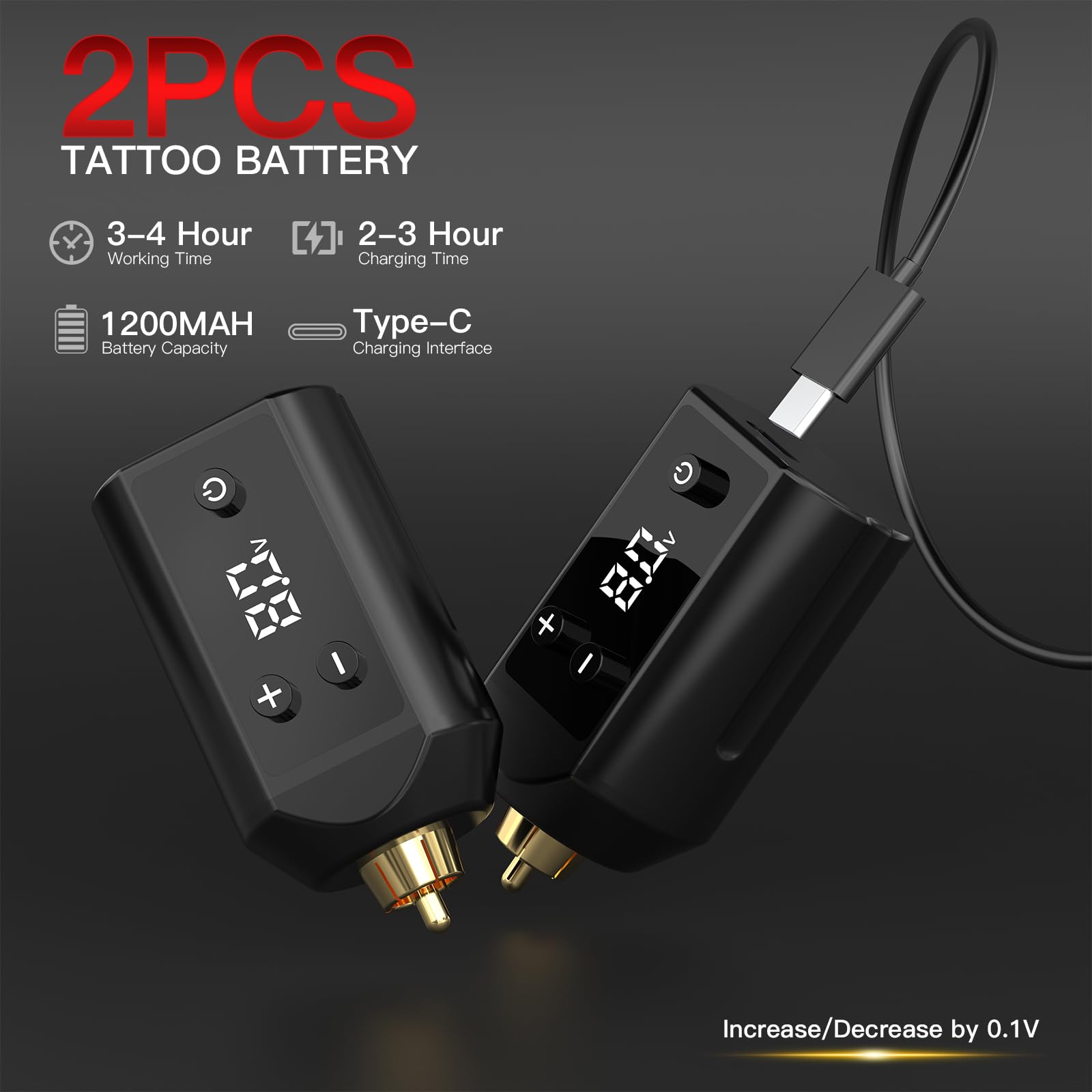 Wormhole Wireless Tattoo Machine Kit – Dual 1200mAh Power Supplies, 2 PCS, Cartridges & Inks, Beginner Friendly Rotary Pen