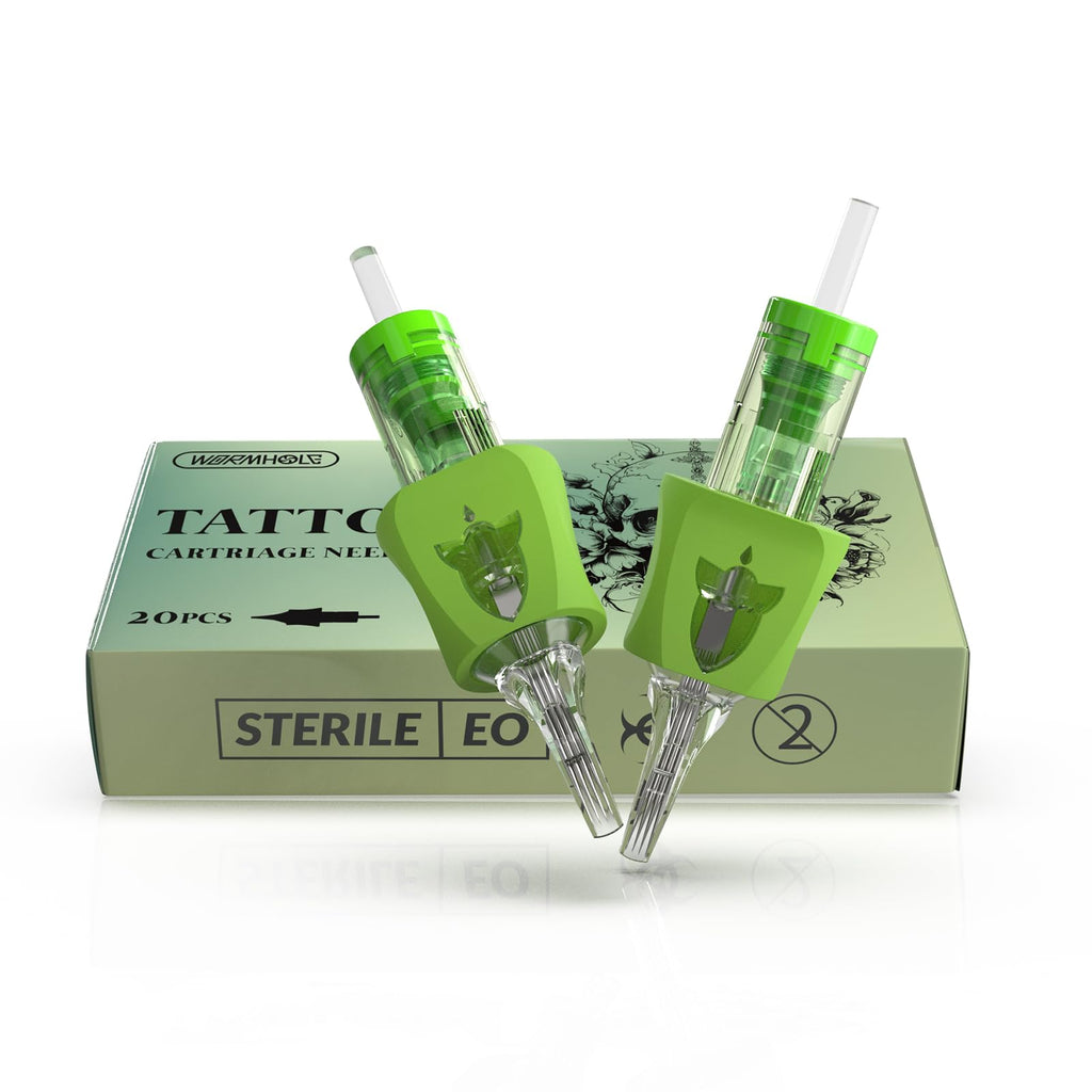 Wormhole Tattoo 11RM Cartridge Needles – 11 Round Magnum, 3.5mm Taper, 20Pcs with Finger Ledge