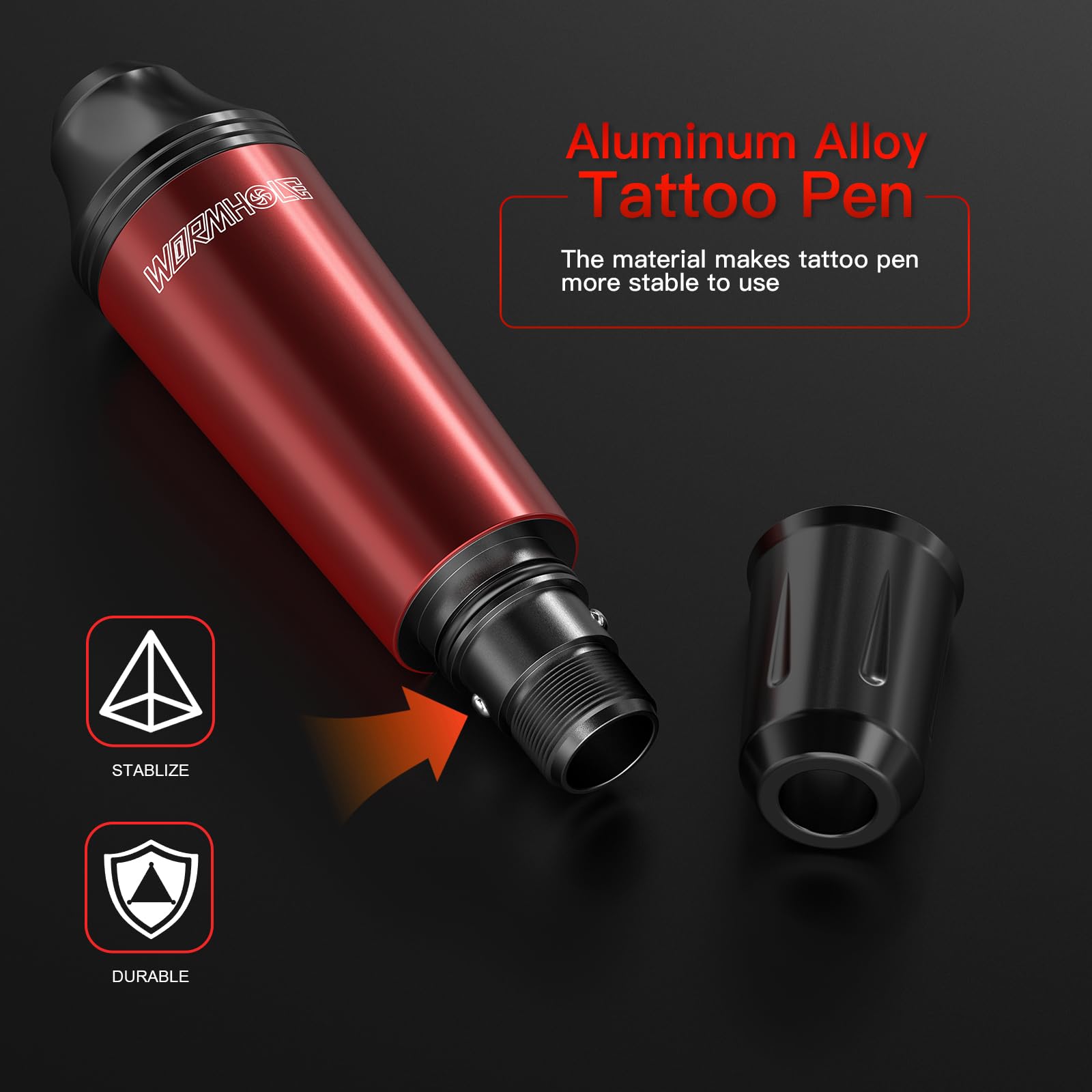 Wormhole Wireless Tattoo Machine Kit – Dual 1200mAh Power Supplies, 2 PCS, Cartridges & Inks, Beginner Friendly Rotary Pen
