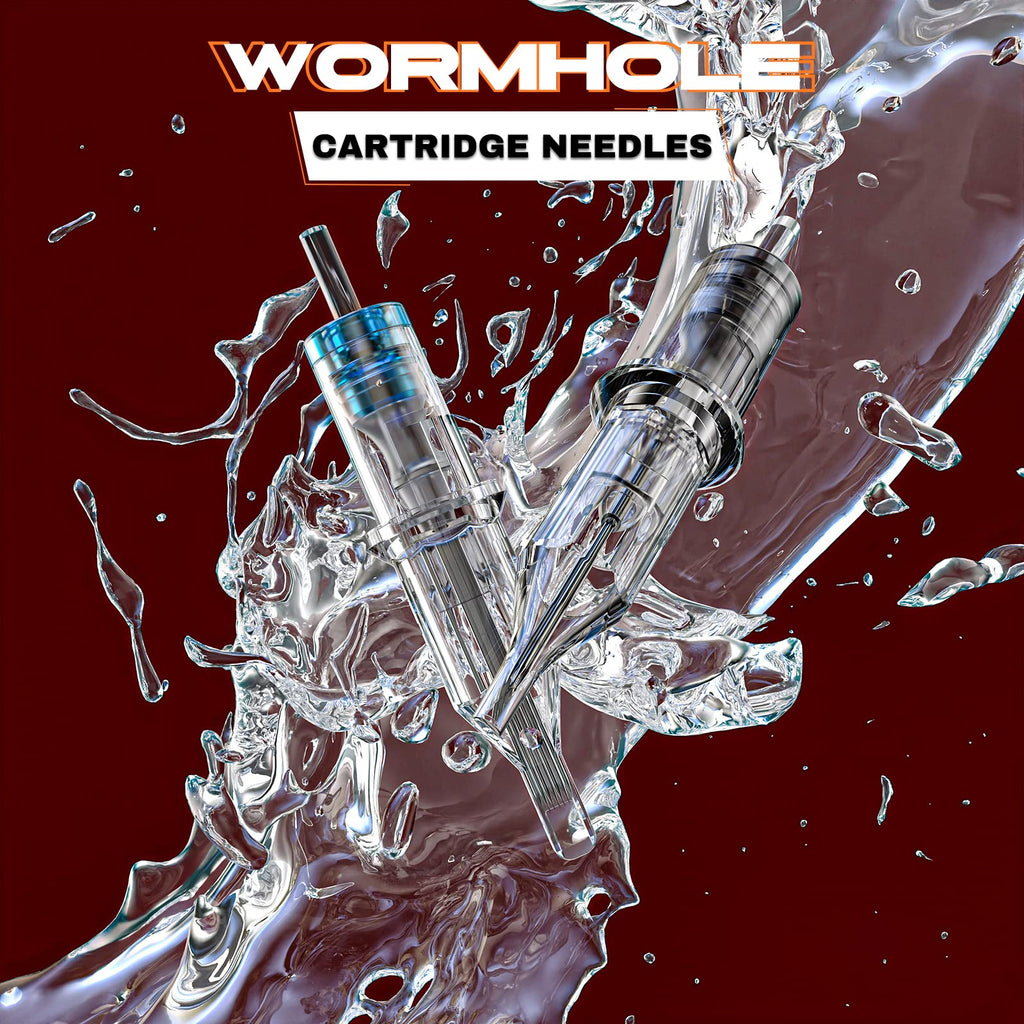 Wormhole Tattoo Kit WTK079 – Complete Tattoo Gun Kit with 20 Cartridges, 10 Inks, Foot Pedal & Power Supply