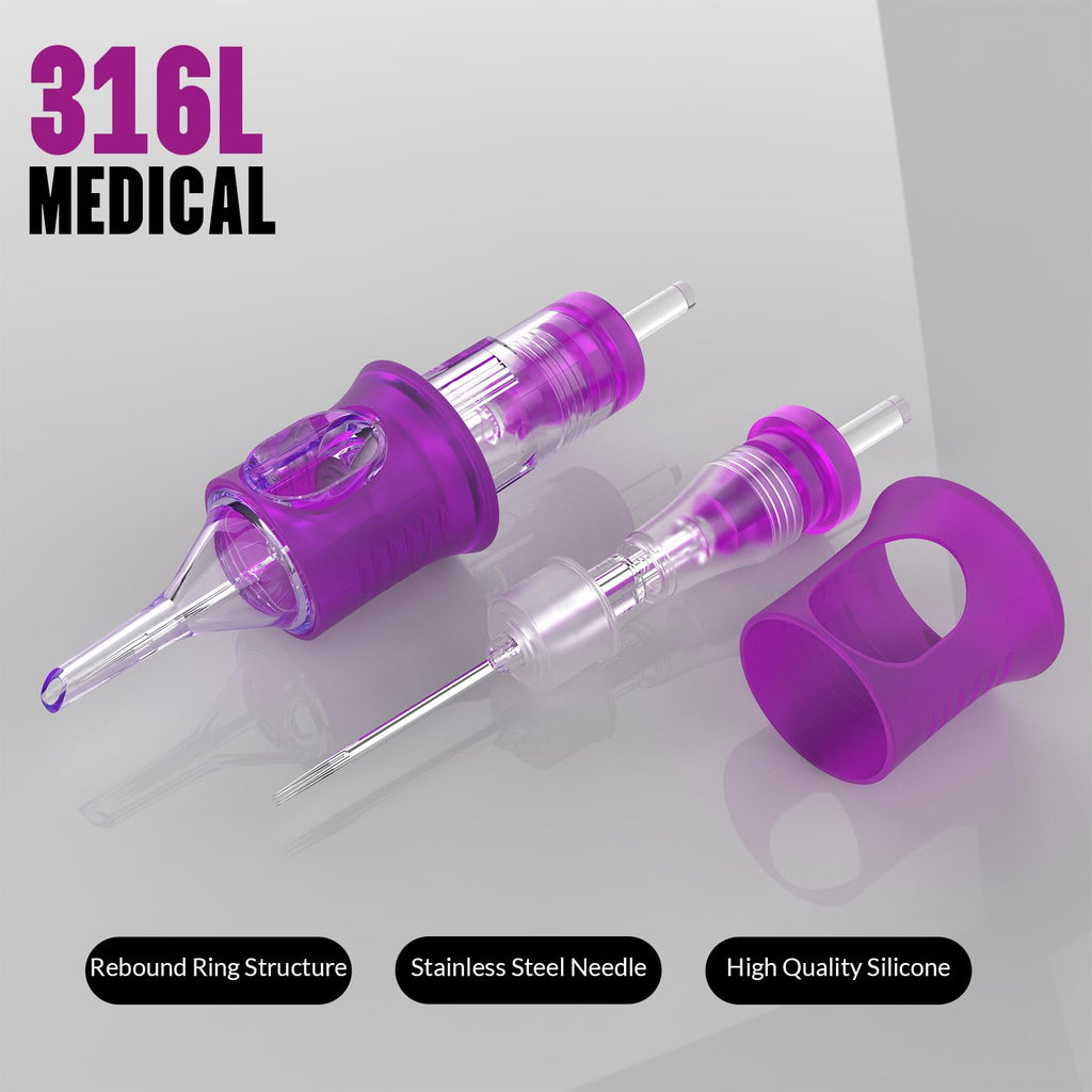 Wormhole Tattoo 20Pcs 7RS Cartridge Needles – Disposable Round Shader for Rotary Tattoo Machines