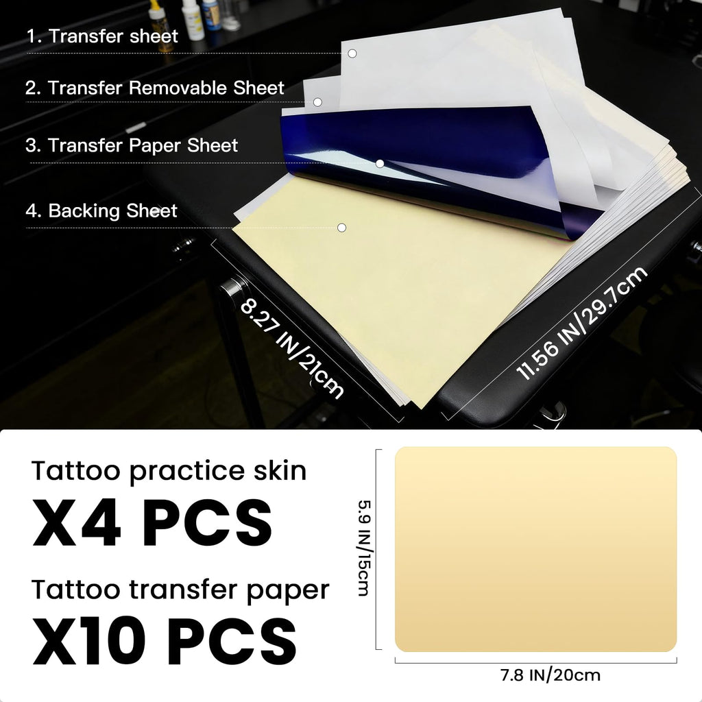 Wormhole Tattoo: 110-Piece Practice Skin Transfer Paper Kit for Beginners & Pros