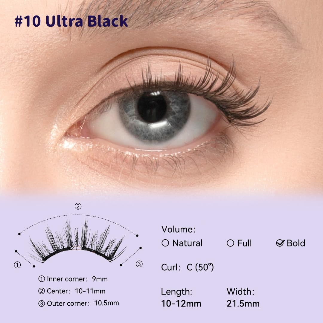 WOSADO x BearisBug Soft Magnetic Eyelashes Kit – No Glue Needed, 21.5mm Ultra Black