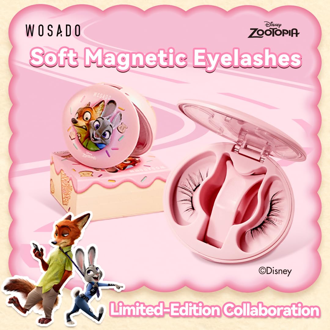 WOSADO x Zootopia1 Bag Gift Set - Ice Black 21.5mm Magnetic Lashes | Reusable & Glue-Free
