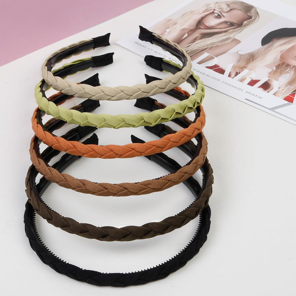 WOVOWOVO 6-Pack Braided Headbands for Women & Girls — Non-Slip Hair Accessories