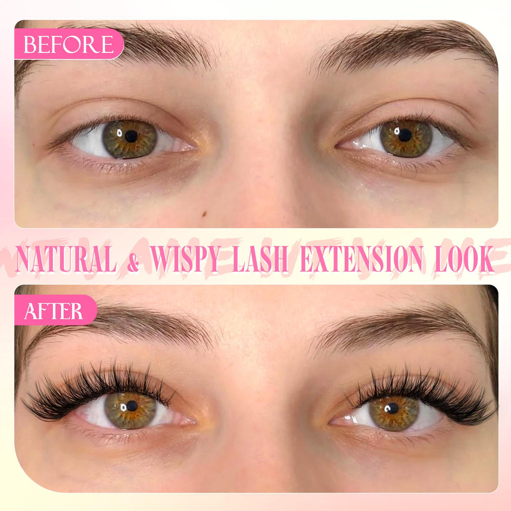 Wtvane Lash Clusters Kit Wispy Natural Lash Extensions with Bond & Seal