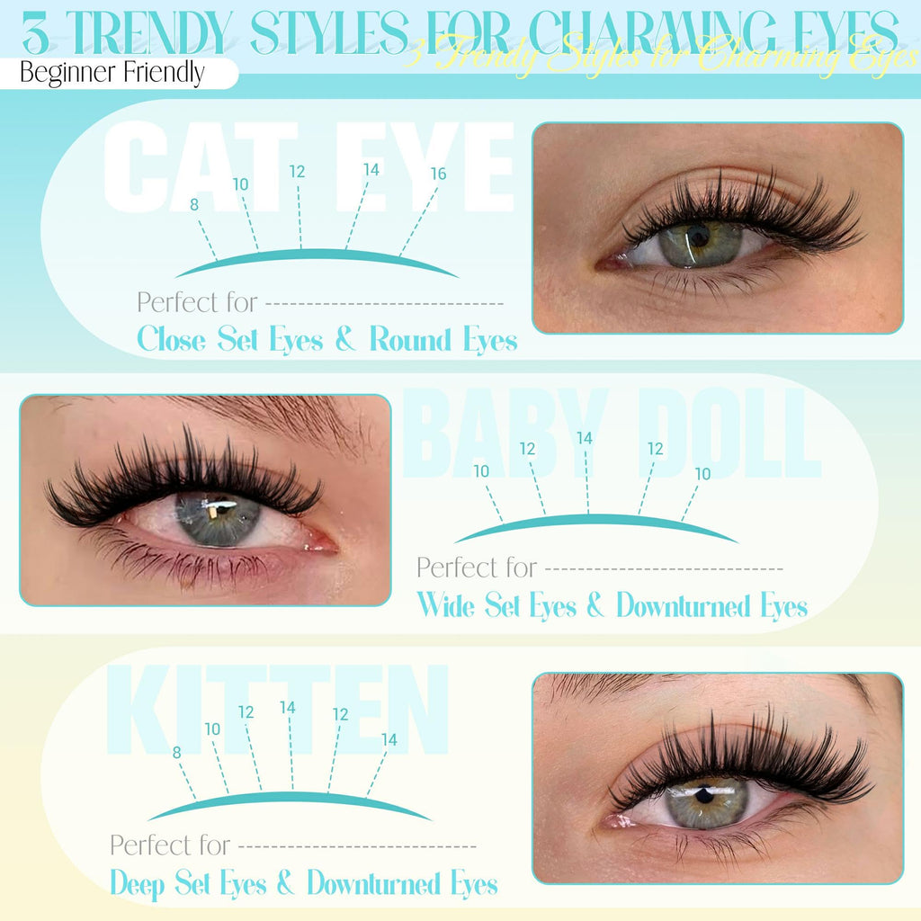 Wtvane Lash Clusters Kit – Wispy Natural Manga Lashes (8-16mm)