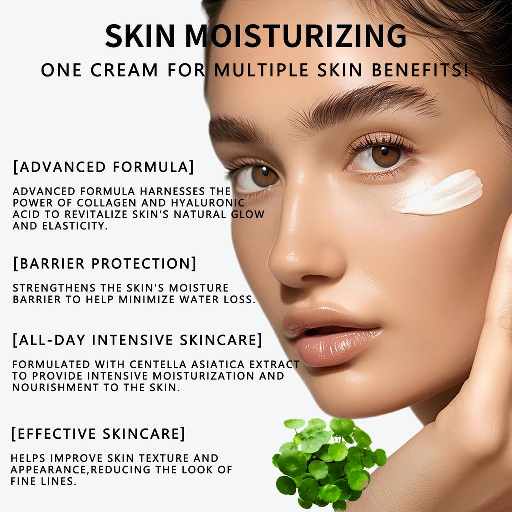 wwaiwenl Youthful Moisturizing Face Cream with Collagen, Centella Asiatica & Hyaluronic Acid | All-Day Hydration | 2 x 100ml
