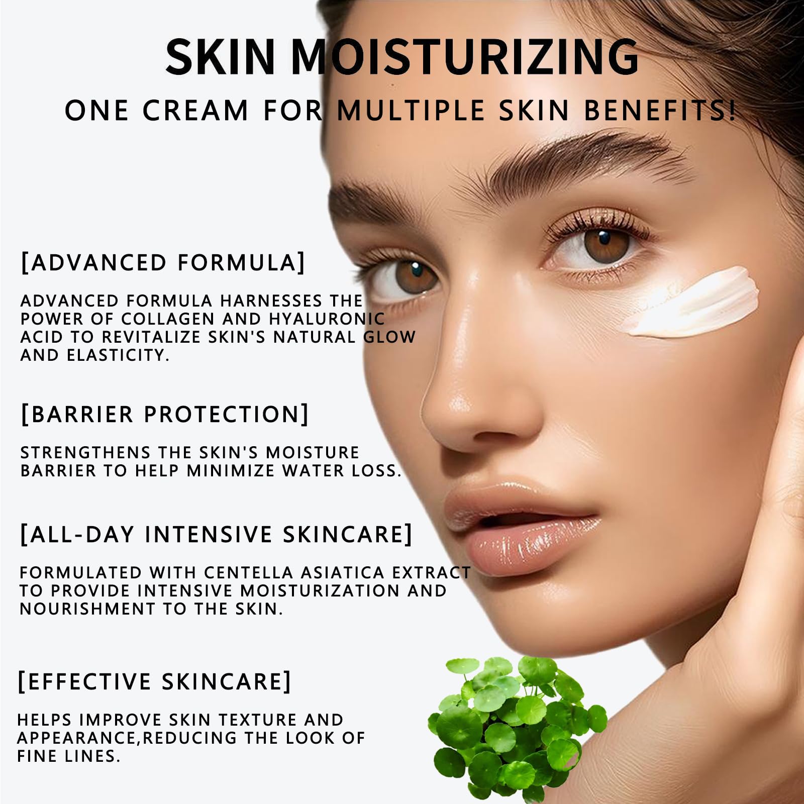 wwaiwenl Youthful Moisturizing Face Cream with Collagen, Centella Asiatica & Hyaluronic Acid | All-Day Hydration | 2 x 100ml