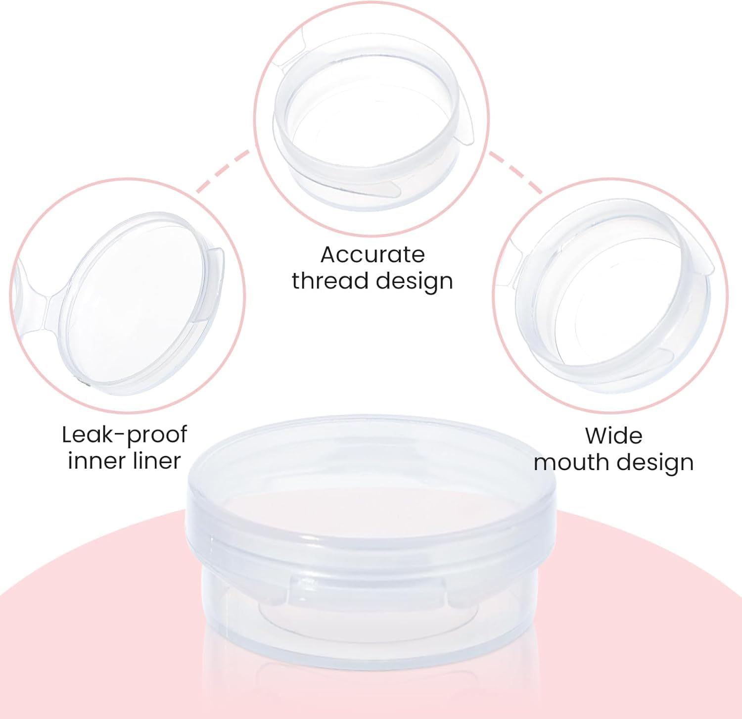 WXOIEOD 50 Pieces Small Sample Containers – 5 g Makeup Jars with Lids, Clear Plastic Bulk