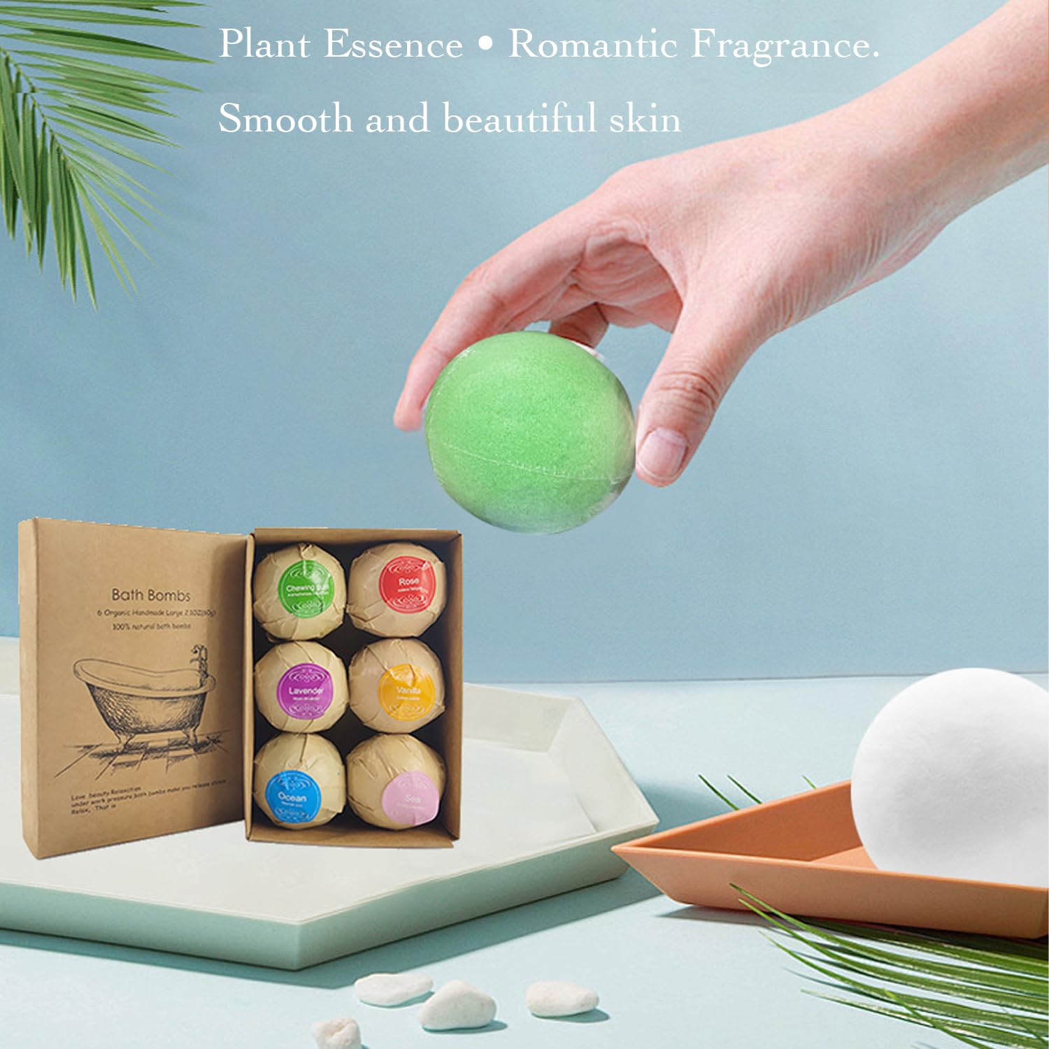 WYNK Bath Bombs Gift Set 6 Pack – Floral Scent, Shea Butter & Non Staining Fizzy Bath Bombs